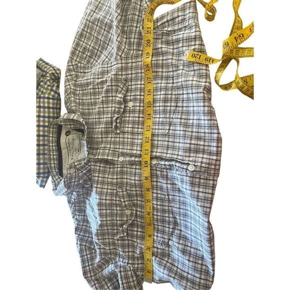 Wrangler Men's White & Gray Short Sleeve Plaid Button-Up Shirt Size L - Picture 3 of 11